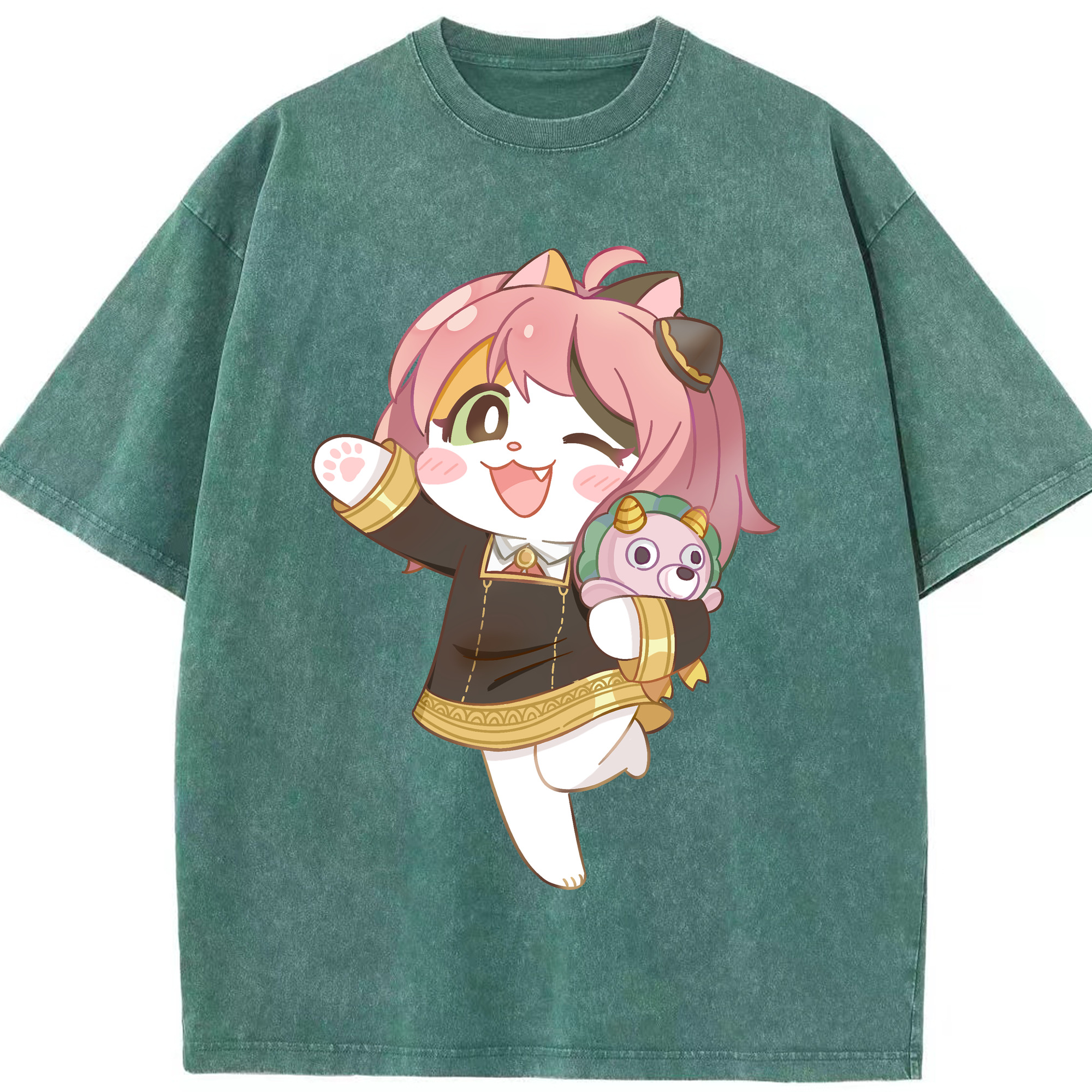 （画像用） SPY×FAMILY间谍家家酒 綿100% ヴィンテージ風 半袖Tシャツ（フロントプリント）